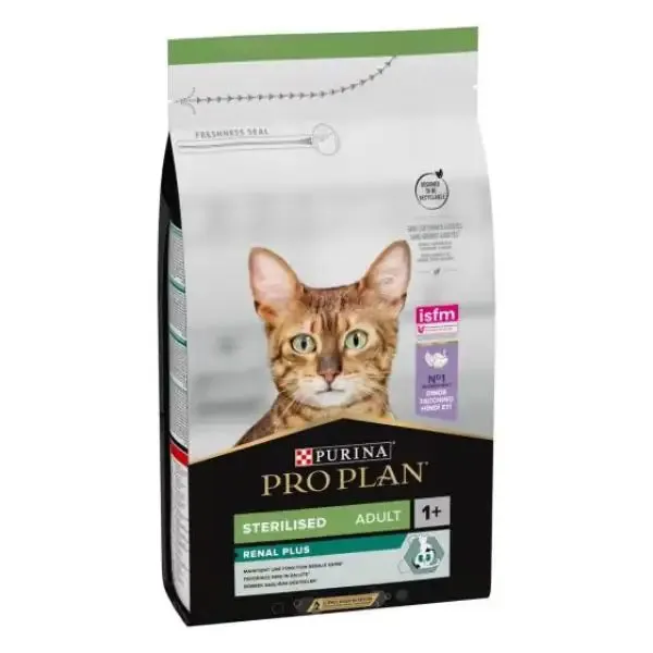 Purina Pro Plan Renal Plus Sterilised Adult 1+ con Tacchino 10 kg - Croccantini per gatti - immagine 1