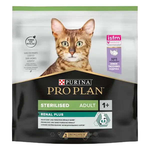 Purina Pro Plan Renal Plus Sterilised Adult 1+ con Tacchino 400 gr - Croccantini per gatti - immagine 1