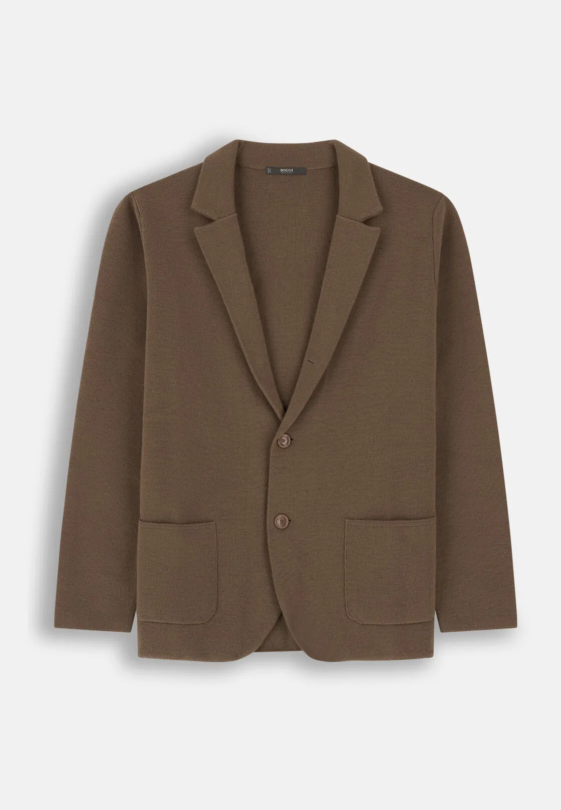Boggi, Giacca Di Maglia In Lana Merino Extrafine, Uomo, Marrone, Taglia: S - immagine 5