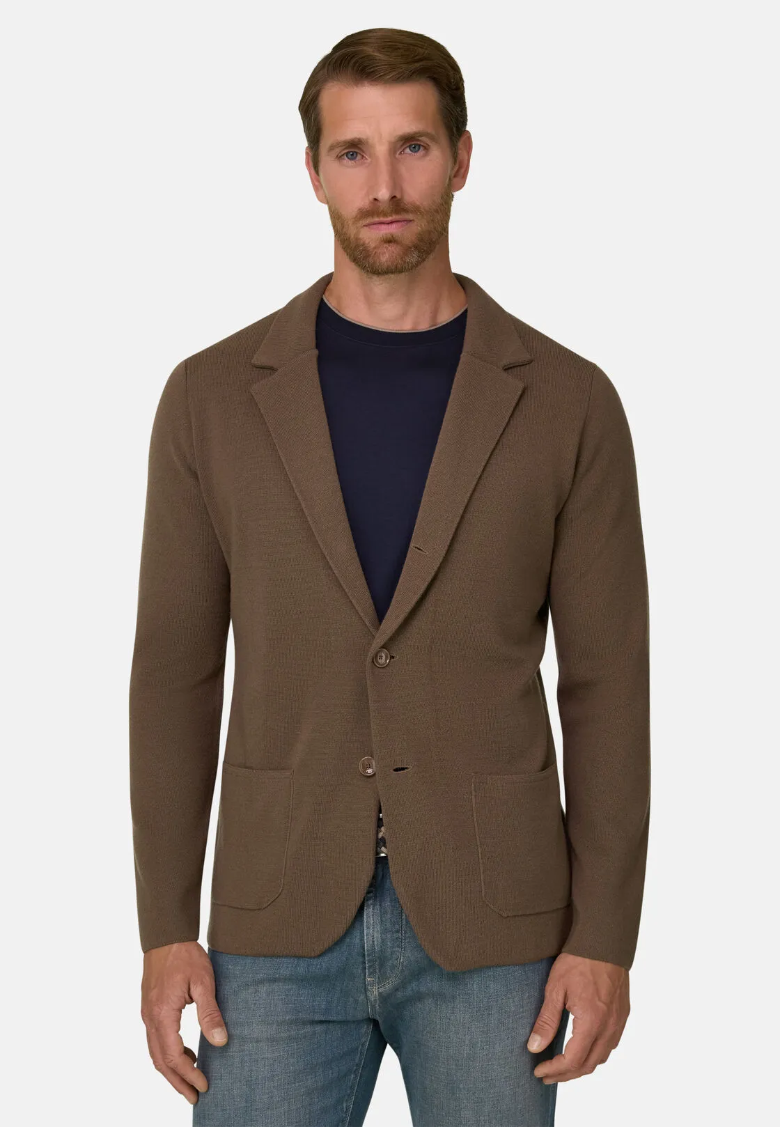 Boggi, Giacca Di Maglia In Lana Merino Extrafine, Uomo, Marrone, Taglia: XXL - immagine 1