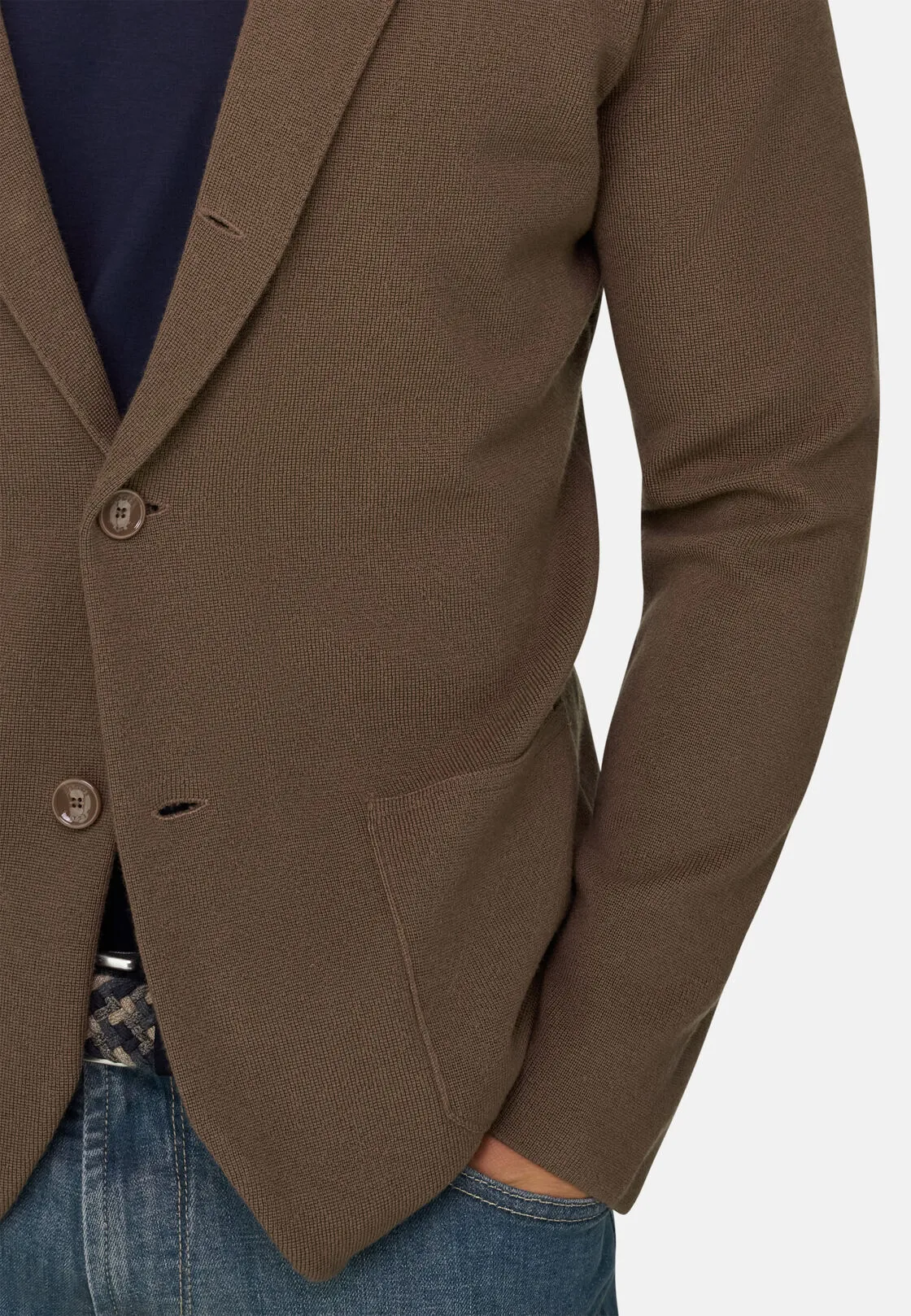 Boggi, Giacca Di Maglia In Lana Merino Extrafine, Uomo, Marrone, Taglia: XXL - immagine 3