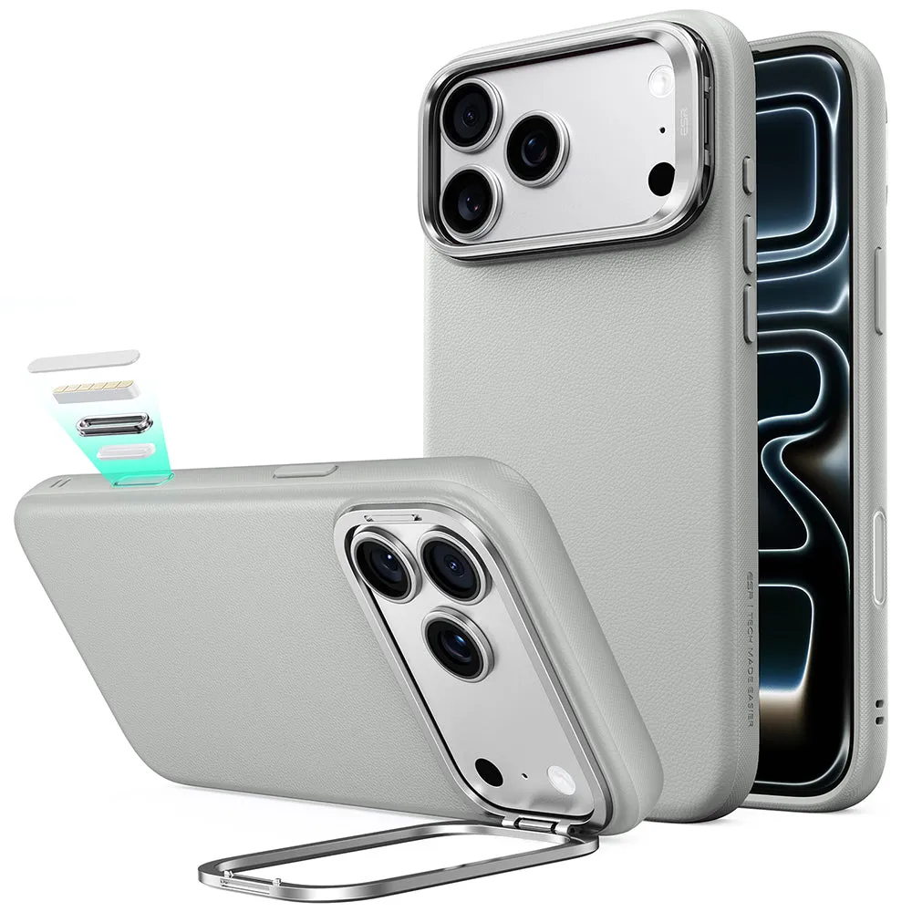 Custodia MagSafe per Apple iPhone 18 Pro / 17 Pro, ESR, Atelier con Supporto, Grigio - immagine 1
