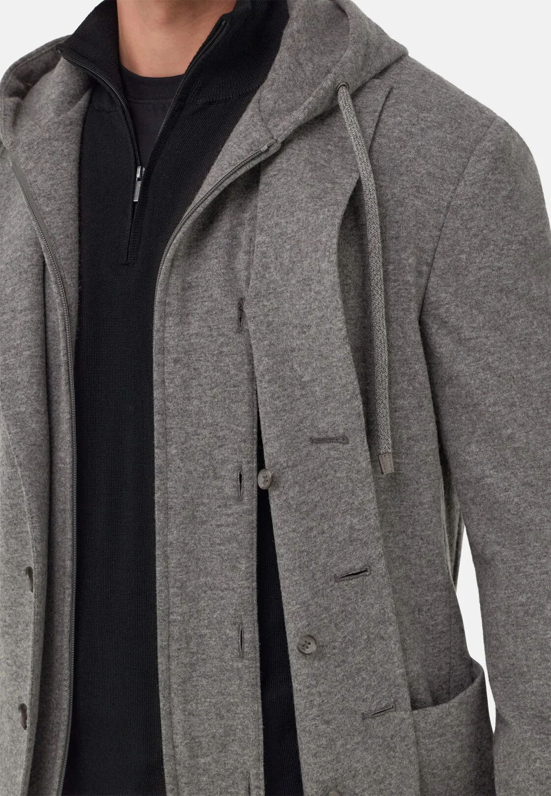 Boggi, Giacca Felpa Madison In Lana E Cashmere, Uomo, Grigio, Taglia: 54 - immagine 4