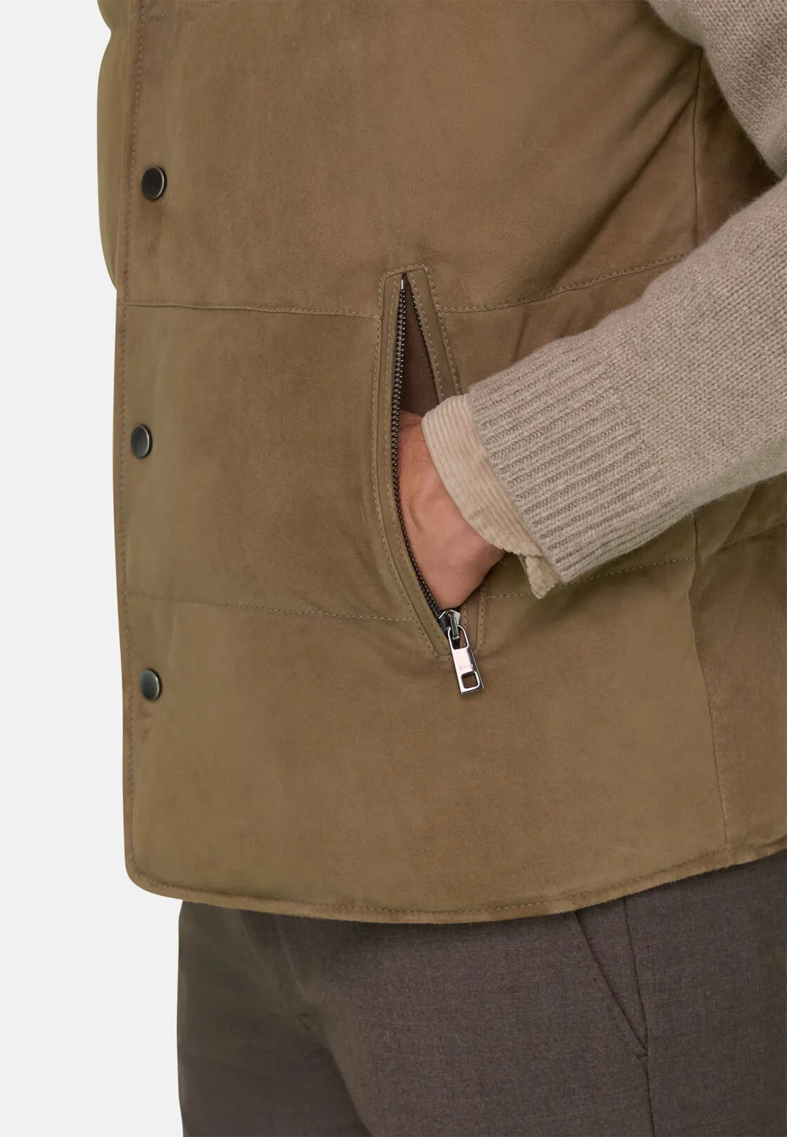 Boggi, Gilet Imbottito In Piuma In Vera Pelle, Uomo, , Taglia: S - immagine 5