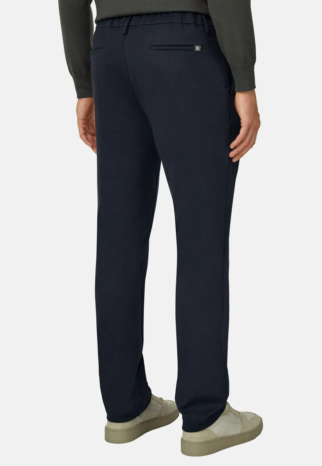 Boggi, Pantaloni City In Jersey Di Misto Cotone, Uomo, Navy, Taglia: 54 - immagine 5