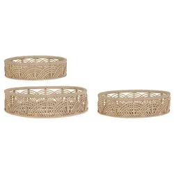 Set vassoi (d.30x7, 35x8 e 40x9 cm) 3 pz Rattan FYNN Naturale 0141434 - immagine 1