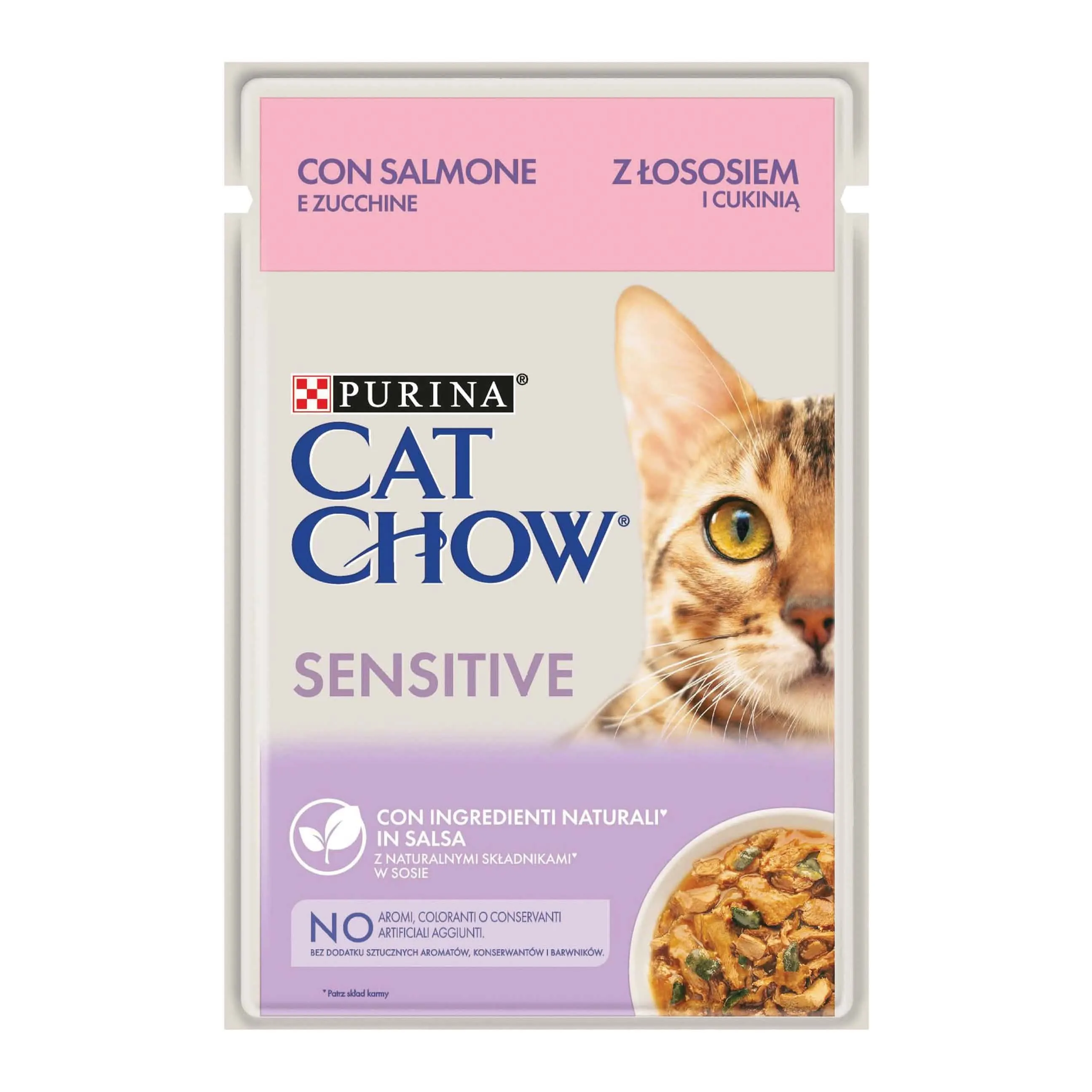 Cat chow sensitive salmone zucchine 85 g - immagine 1
