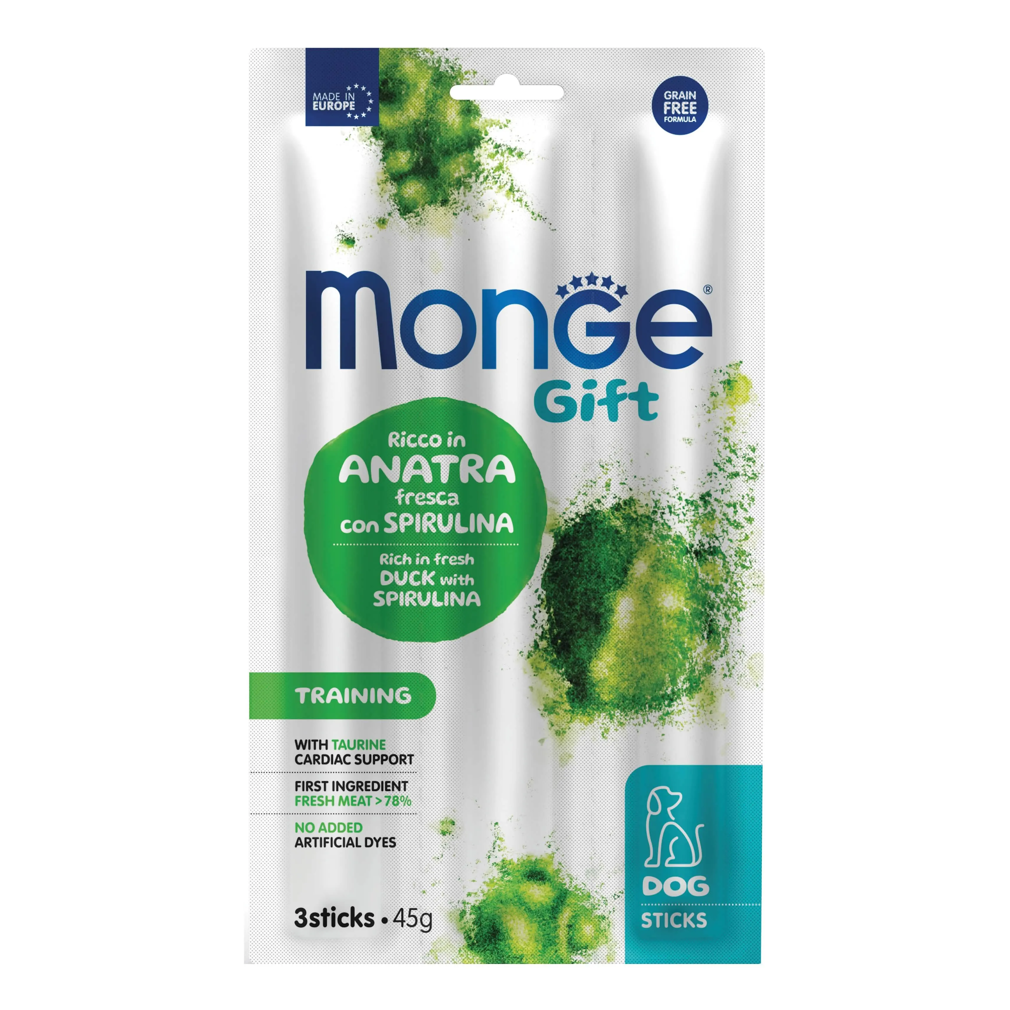 Monge dog sticks gift training ricco in anatra fresca con spirulina 45 g - immagine 1