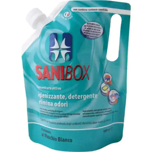 Detergente igienizzante per pavimento Pet Friendly 1 litro Sanibox Muschio Bianco - immagine 1