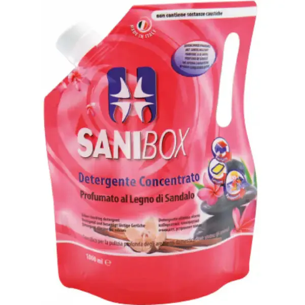 Detergente igienizzante per pavimento Pet Friendly 1 litro Sanibox Legno di sandalo - immagine 1