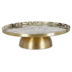Alzata (31x7,5cm) decorativa VISALIA Verde e Bianco 0187224 - immagine 1