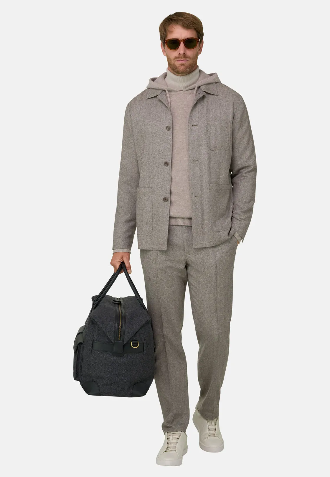 Boggi, Giacca Camicia Resca In Lana, Uomo, Taupe, Taglia: 52 - immagine 2