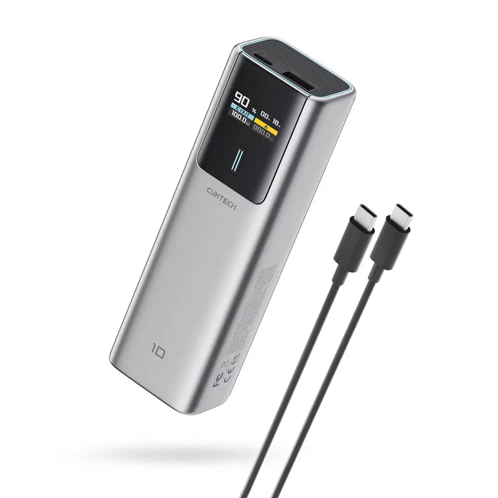 Batteria Esterna Cuktech PB150P, 15000mAh, 120W, QC + PD, 1 x USB-A - 2 x USB-C, Grigio CKPB150POSGR - immagine 1