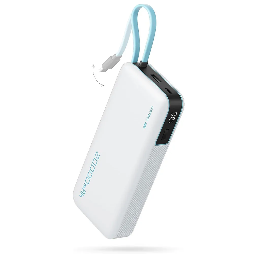 Batteria Esterna Cuktech LPB200N, 20000mAh, 45W, QC + PD, 1 x USB-A - 2 x USB-C, Bianca CUKP200NGLLG - immagine 1