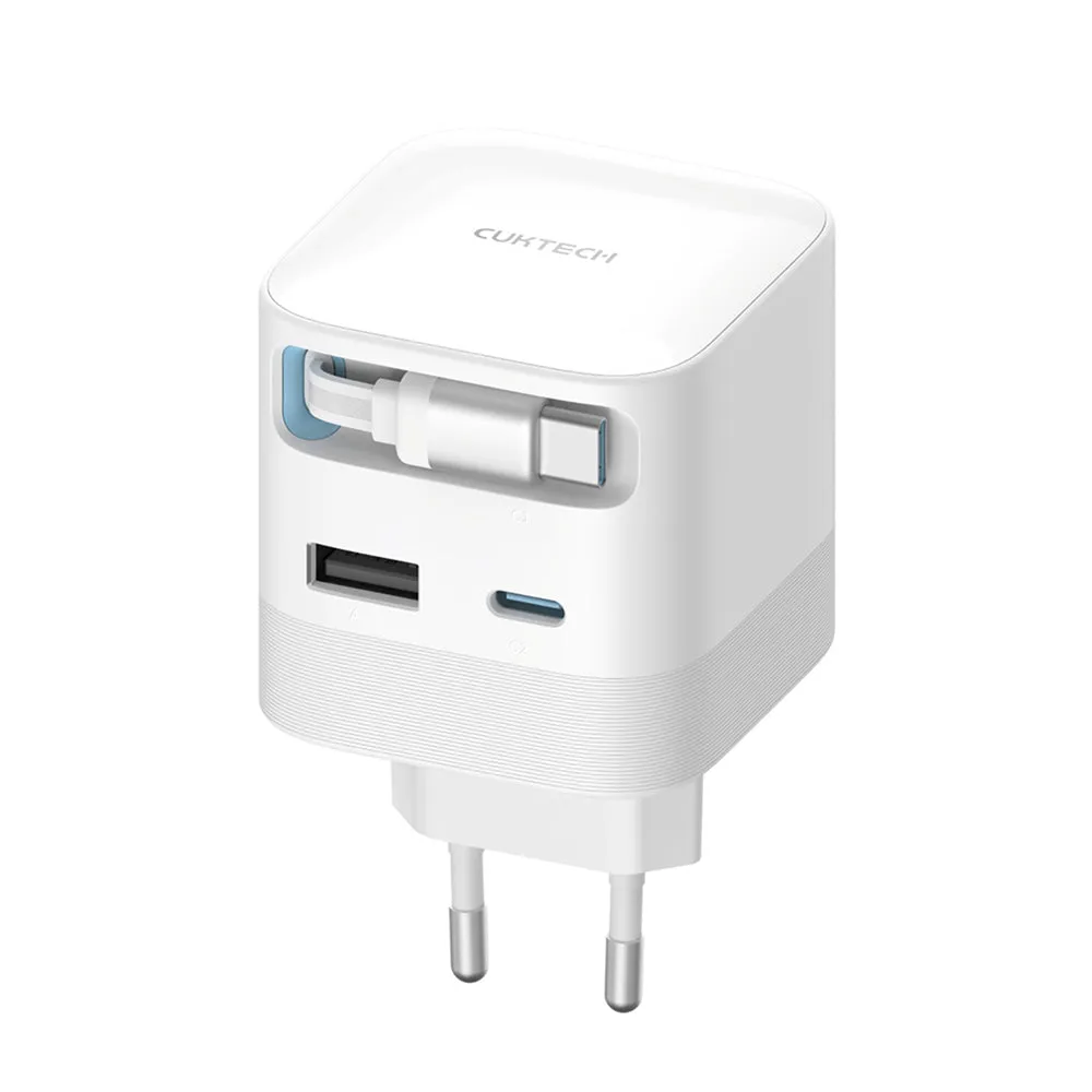 Caricatore da rete con cavo USB-C Cuktech, 67W, 3,25A, 1 x USB-A - 1 x USB-C, Bianco CUKA653WEUWT - immagine 1