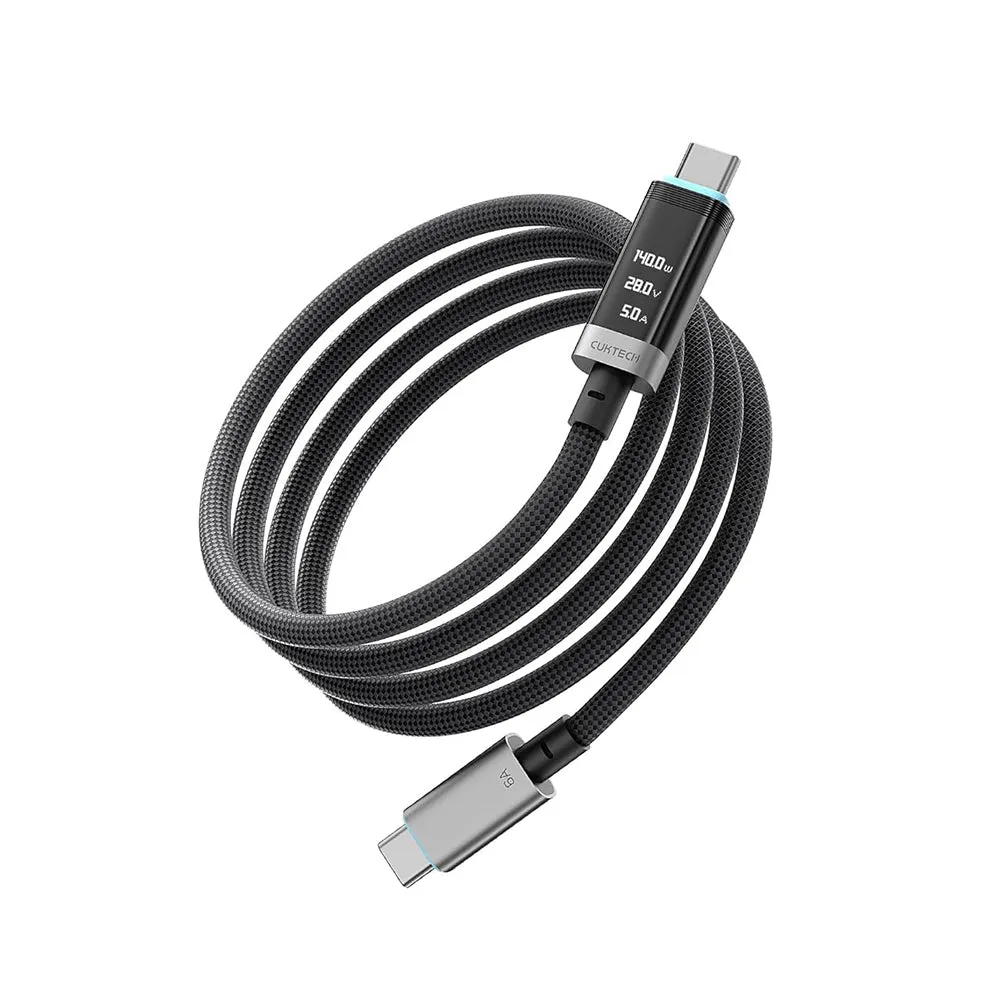 Cavo Dati e Ricarica USB-C - USB-C Cuktech CTC620P Display, 240W, 2m, Nero CCTC620POSBK - immagine 1