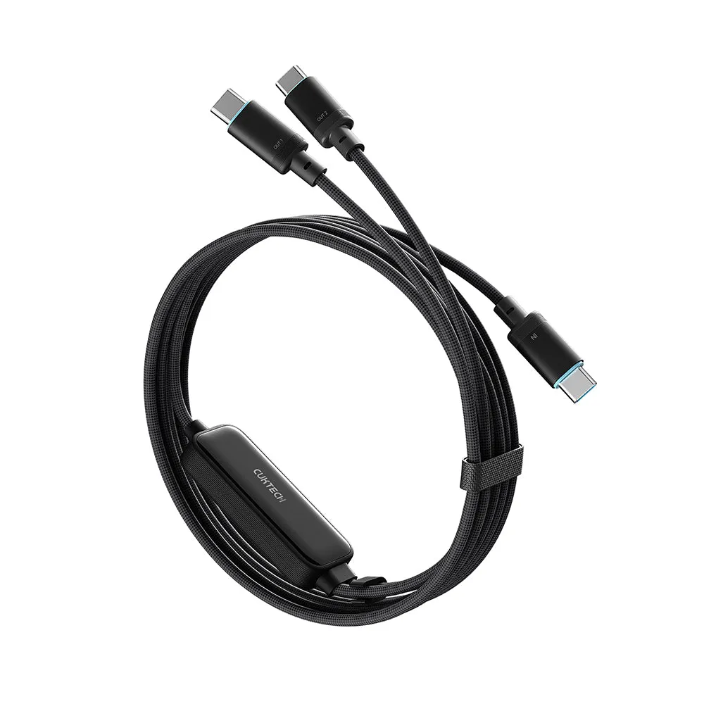 Cavo Dati e Ricarica USB-C - 2 x USB-C Cuktech C2C615, 140W, 1,5m, Nero CKC2C615GLBK - immagine 1