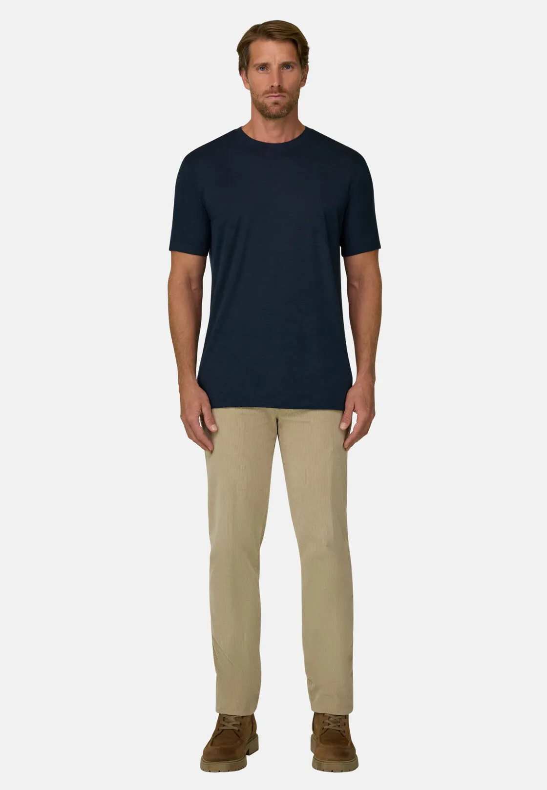 Boggi, T-shirt Jersey Misto Cotone Tencel, Uomo, Navy, Taglia: S - immagine 2