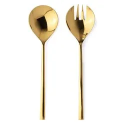 Set posate insalata 2 pz Inox HESTIA Oro lucido PVD 0555414 - immagine 1