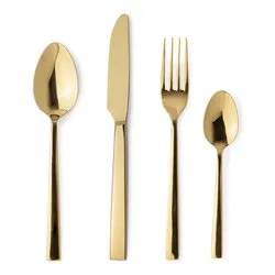 Set posate tavola 16 pz Inox 18/8 HESTIA Oro lucido PVD 0555413 - immagine 1