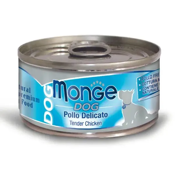 Monge Dog Adult Pezzetti Gluten Free 95 gr Pollo delicato - confezione da 24 pezzi - Cibo umido per cani - immagine 1