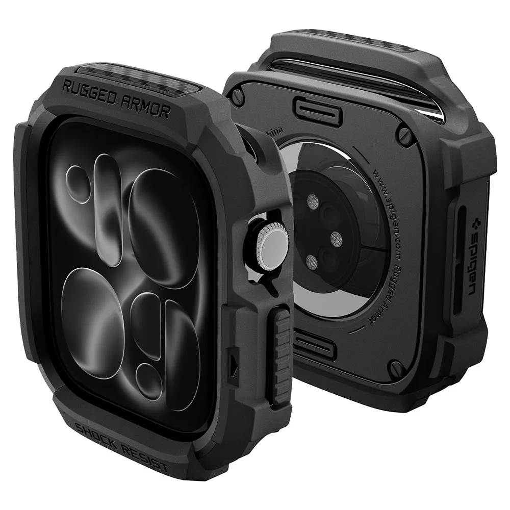 Custodia Spigen Rugged Armor per Apple Watch Series 12 46mm, Nero Opaco ACS11886 - immagine 1