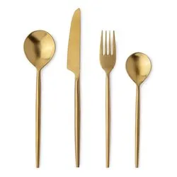 Set posate tavola 16 pz Inox 18/8 BRONTE Oro satinato 0555437 - immagine 1
