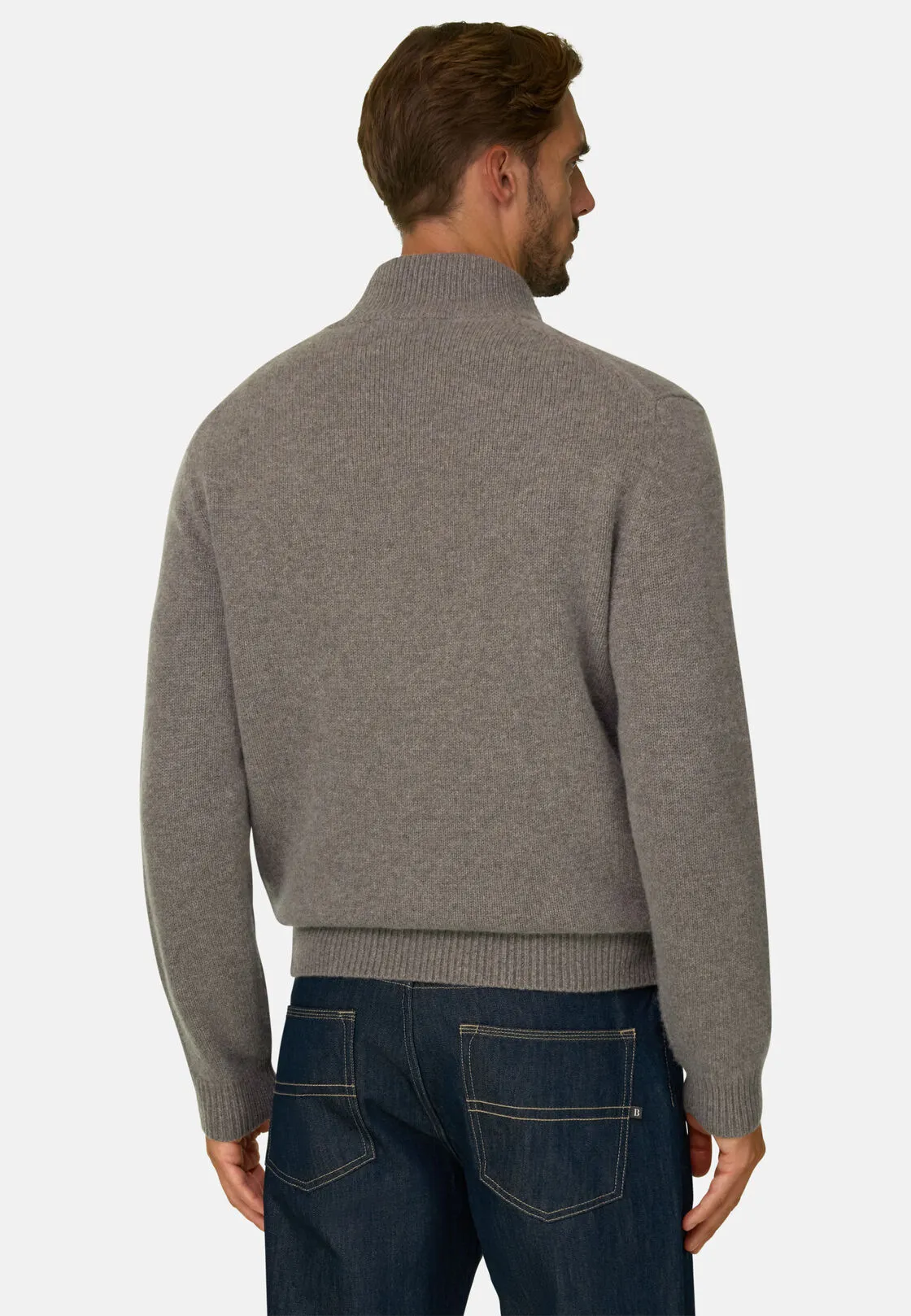 Boggi, Maglia Full Zip In Lana Cashmere, Uomo, Taupe, Taglia: M - immagine 4