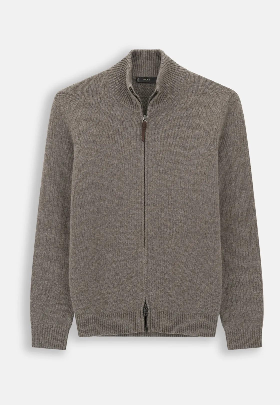 Boggi, Maglia Full Zip In Lana Cashmere, Uomo, Taupe, Taglia: S - immagine 5