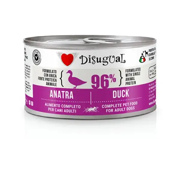 Disugual Monoproteico Grain Free 150 gr Anatra - confezione da 12 pezzi - Umido monoproteico cane - immagine 1