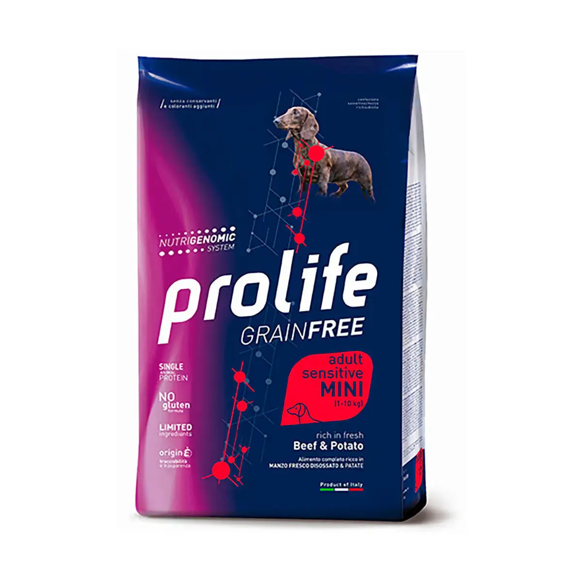 Prolife Grain Free Cane Adult Sensitive Mini Manzo e Patate 600 gr - Crocchette monoproteiche cane - immagine 1