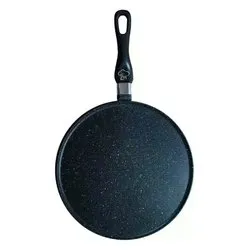 Padella Alluminio antiaderente (32cm) bordo basso per piadine e crepes Nero pietra PA11 - immagine 1