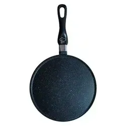 Padella Alluminio antiaderente (28cm) bordo basso per piadine e crepes Nero pietra PA9 - immagine 1