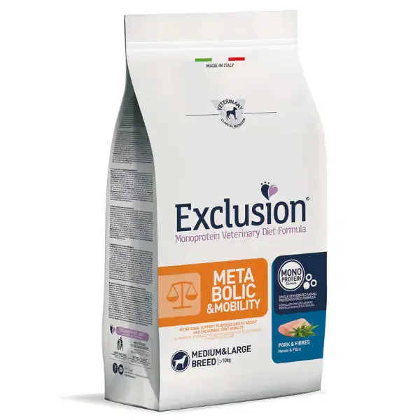 Exclusion Diet Metabolic & Mobility Medium/Large Breed Maiale e Fibre 2 kg - Dieta veterinaria per cani - immagine 1