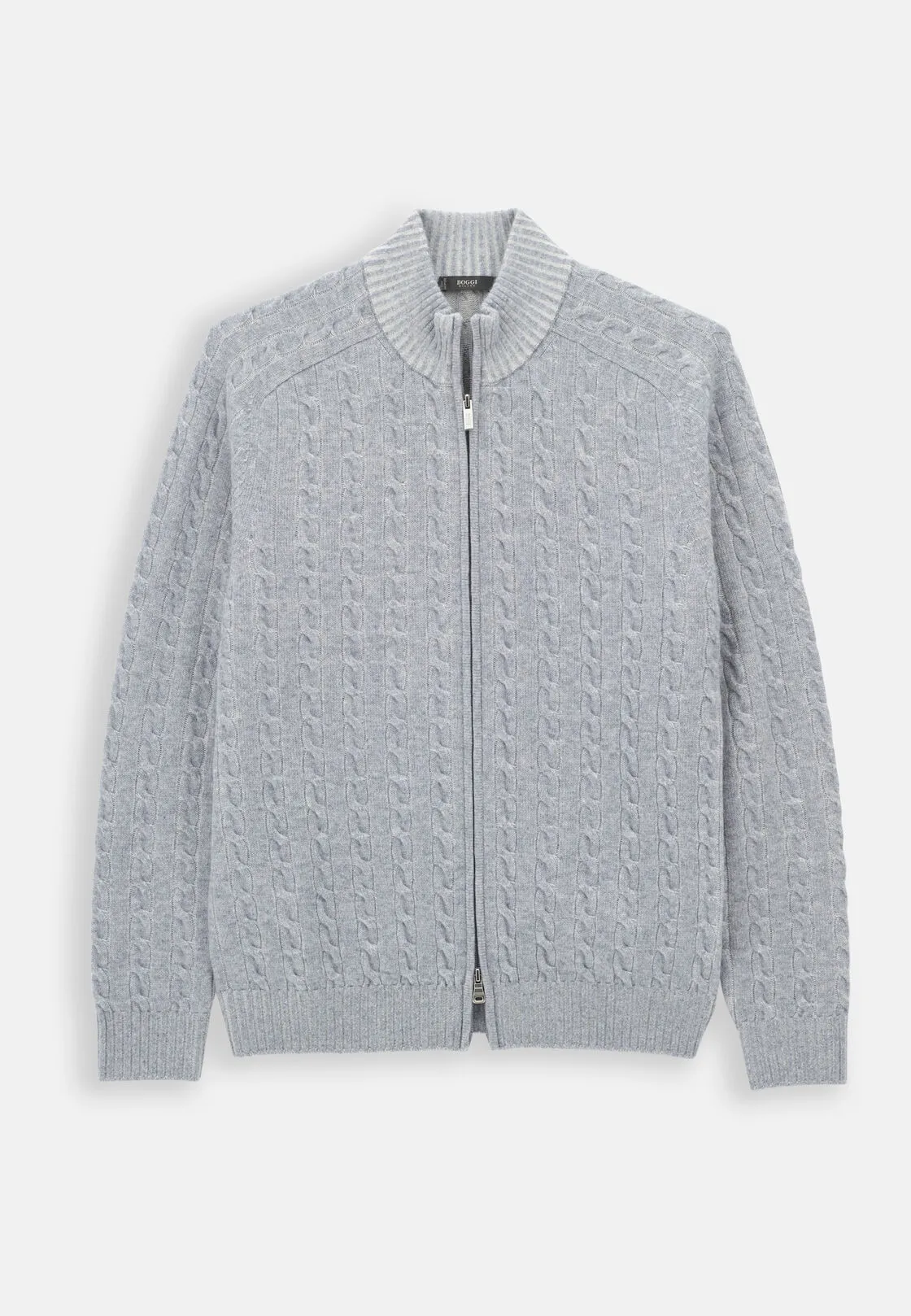Boggi, Lupetto Full Zip In Lana Cashmere Vanisé, Uomo, Grigio, Taglia: M - immagine 5