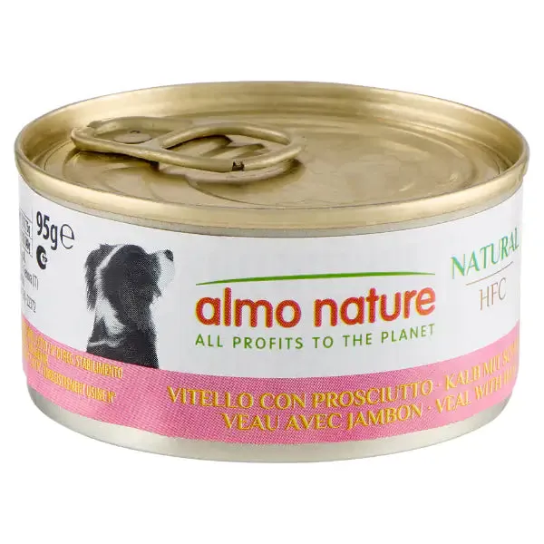 Almo Nature HFC Natural Dog 95 gr Vitello con prosciutto - confezione da 6 pezzi - Cibo umido per cani - immagine 1