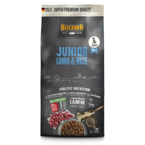 Belcando Super Premium Grain Free Dog Puppy & Junior Medium/Large Agnello e riso 12,5 kg - Croccantini per cani - immagine 1