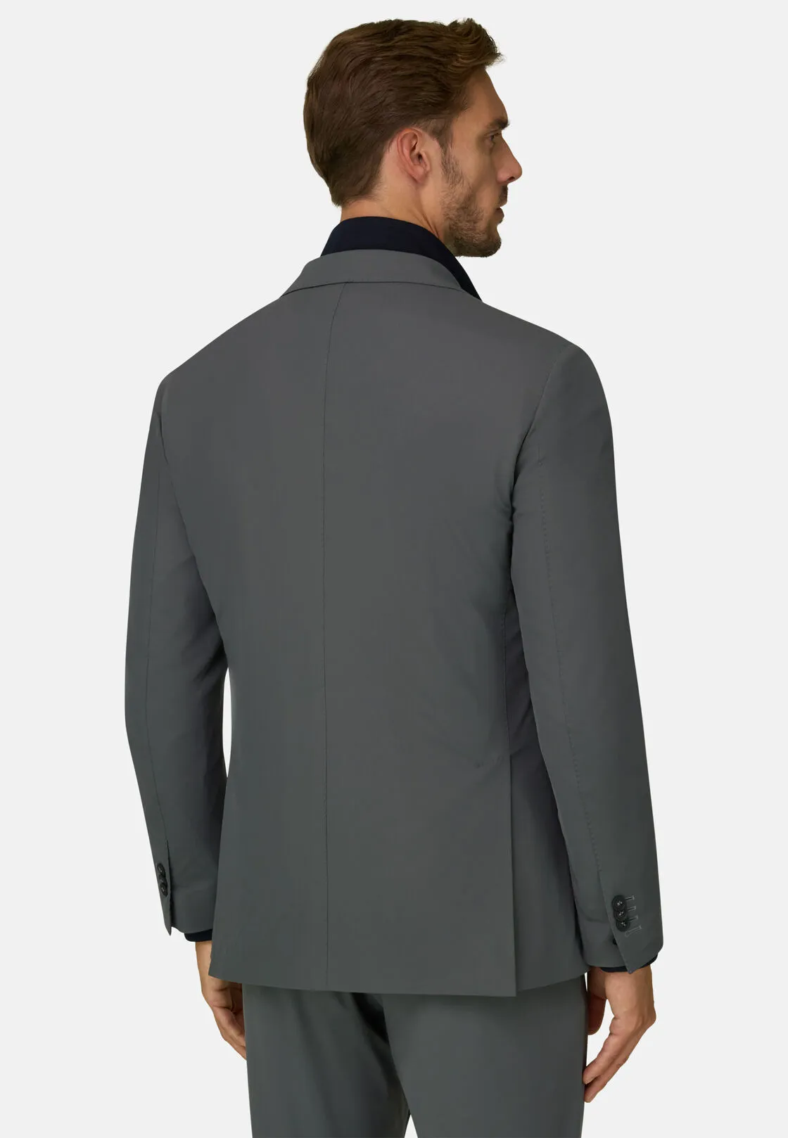 Boggi, Giacca In Nylon Elasticizzato Canneté B Tech, Uomo, Grigio, Taglia: 56 - immagine 4