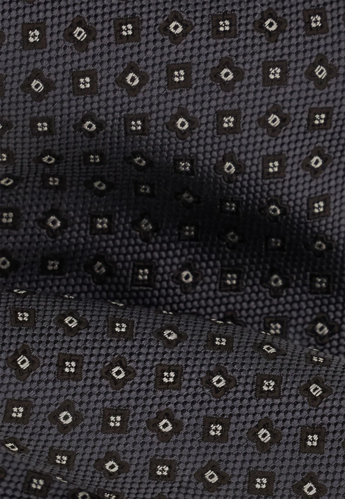 Boggi, Cravatta Jacquard Motivo Micro Fantasia In Seta, Uomo, Grigio - immagine 2