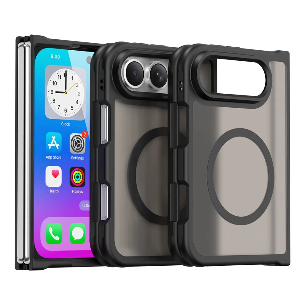 Custodia MagSafe per Apple iPhone Duo, Techsuit, HaloFrost II, Nera - immagine 1