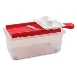 Affetta verdure SVELTAFETTA mandolina con contenitore e proteggidita Rosso 290 - immagine 1