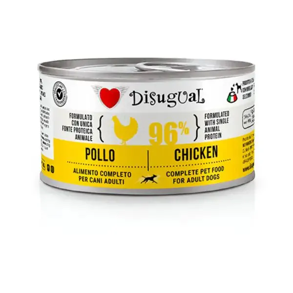 Disugual Monoproteico Grain Free 150 gr Pollo - confezione da 12 pezzi - Umido monoproteico cane - immagine 1