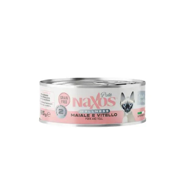Naxos Sterilight Cat Paté Grain free 85 gr Maiale e vitello - confezione da 12 pezzi - Cibo umido per gatti - immagine 1
