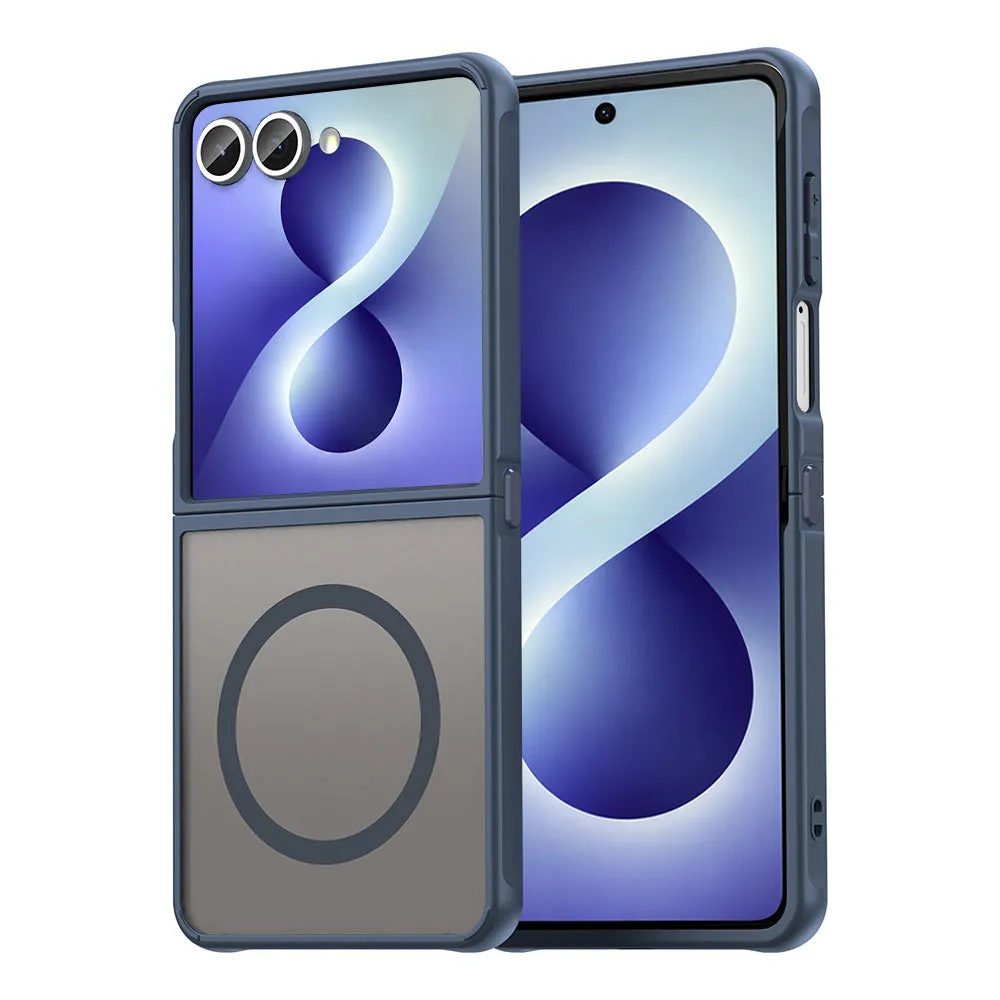 Custodia MagSafe per Samsung Galaxy Z Flip8 F776, Techsuit, HaloFrost II, Blu Navy - immagine 1