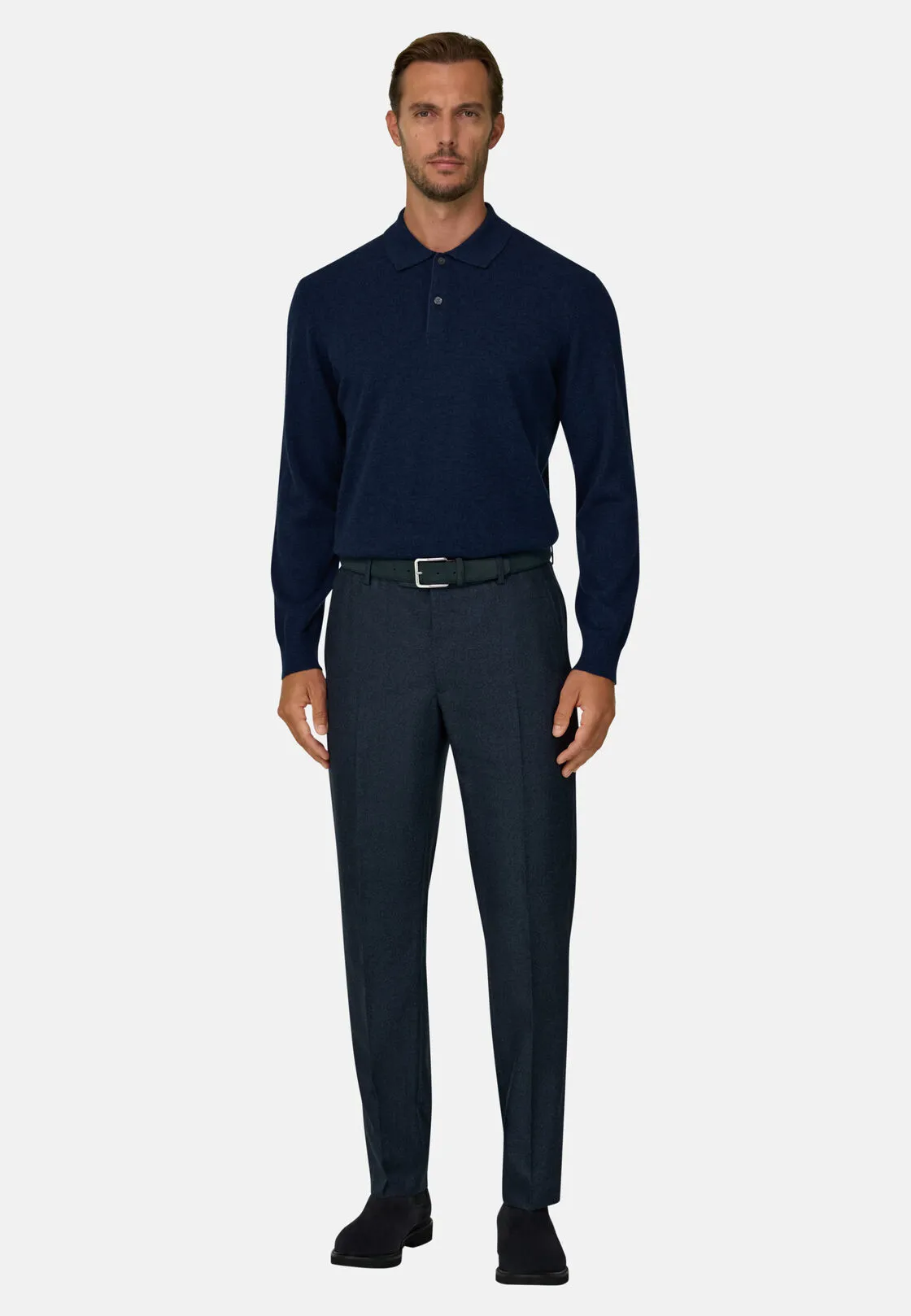 Boggi, Polo Di Maglia In Lana Cashmere, Uomo, Navy, Taglia: S - immagine 2