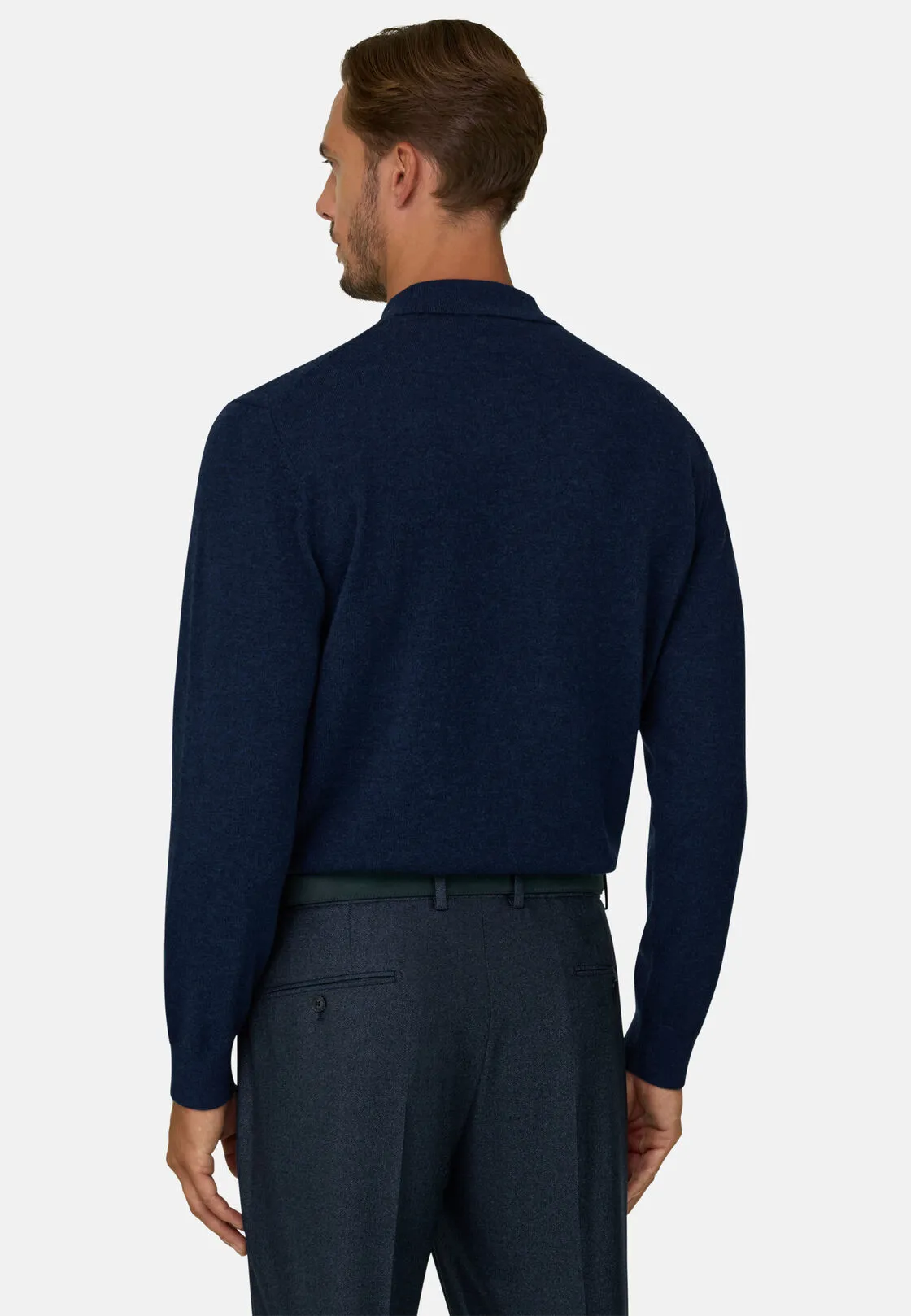 Boggi, Polo Di Maglia In Lana Cashmere, Uomo, Navy, Taglia: XL - immagine 4