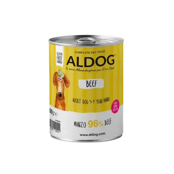 Aldog Super Premium Adult All Breeds 400 gr Manzo - confezione da 6 pezzi - Cibo umido per cani - immagine 1