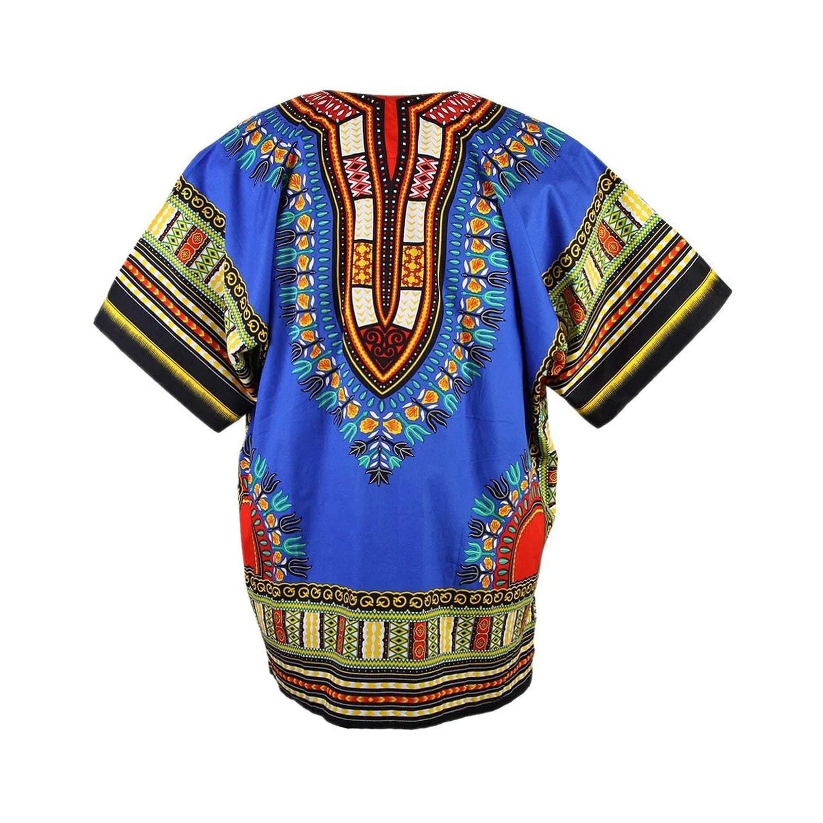 Mymyguoe Maglietta da uomo africana Dashiki Colorata Hippie Festival Abbigliamento Estivo Africa Style Dashiki Tee Shirt Stampa Floreale Camicia Tradizionale Africana Dashiki, Blu, 4XL - immagine 6