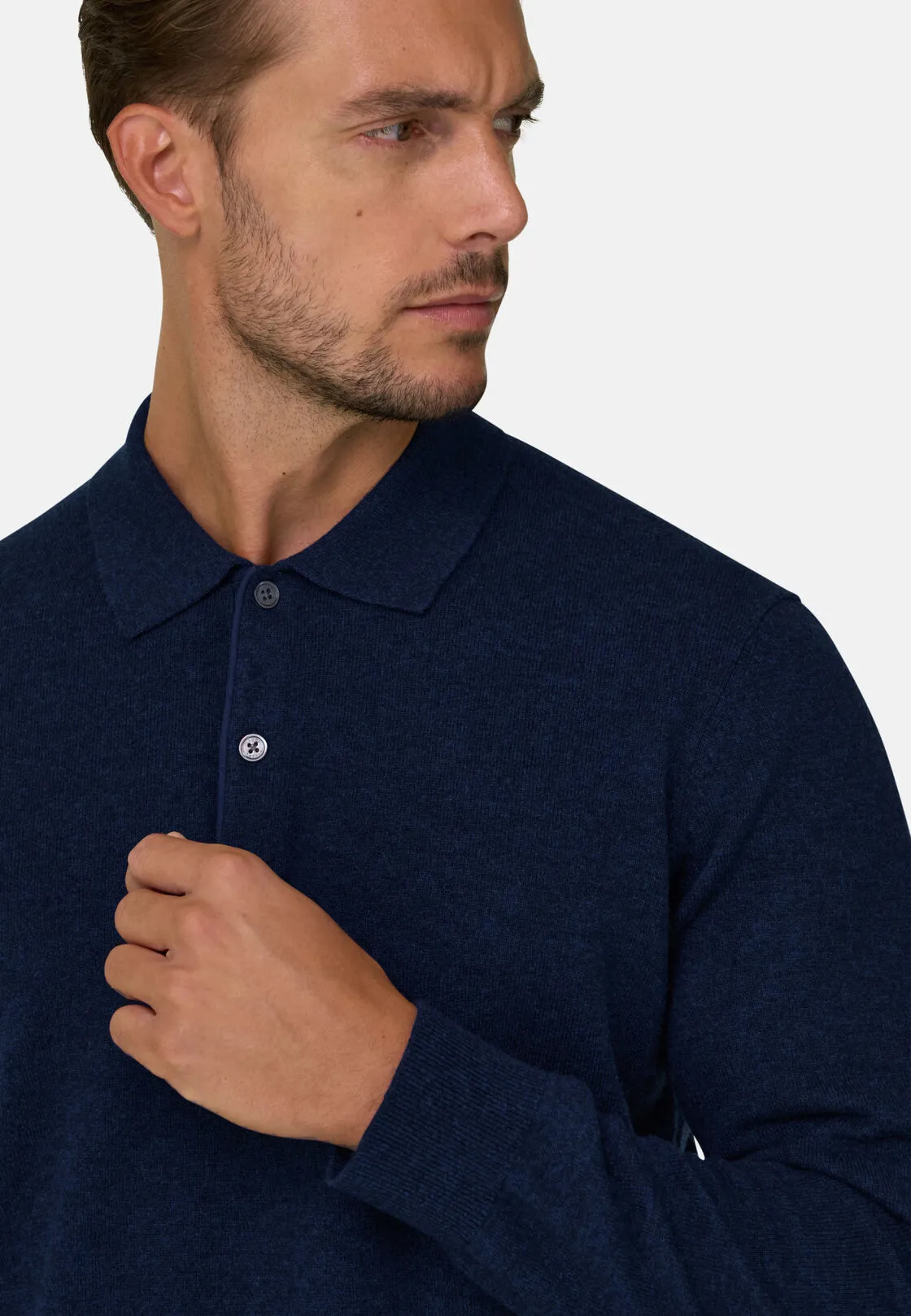 Boggi, Polo Di Maglia In Lana Cashmere, Uomo, Navy, Taglia: XXXL - immagine 3