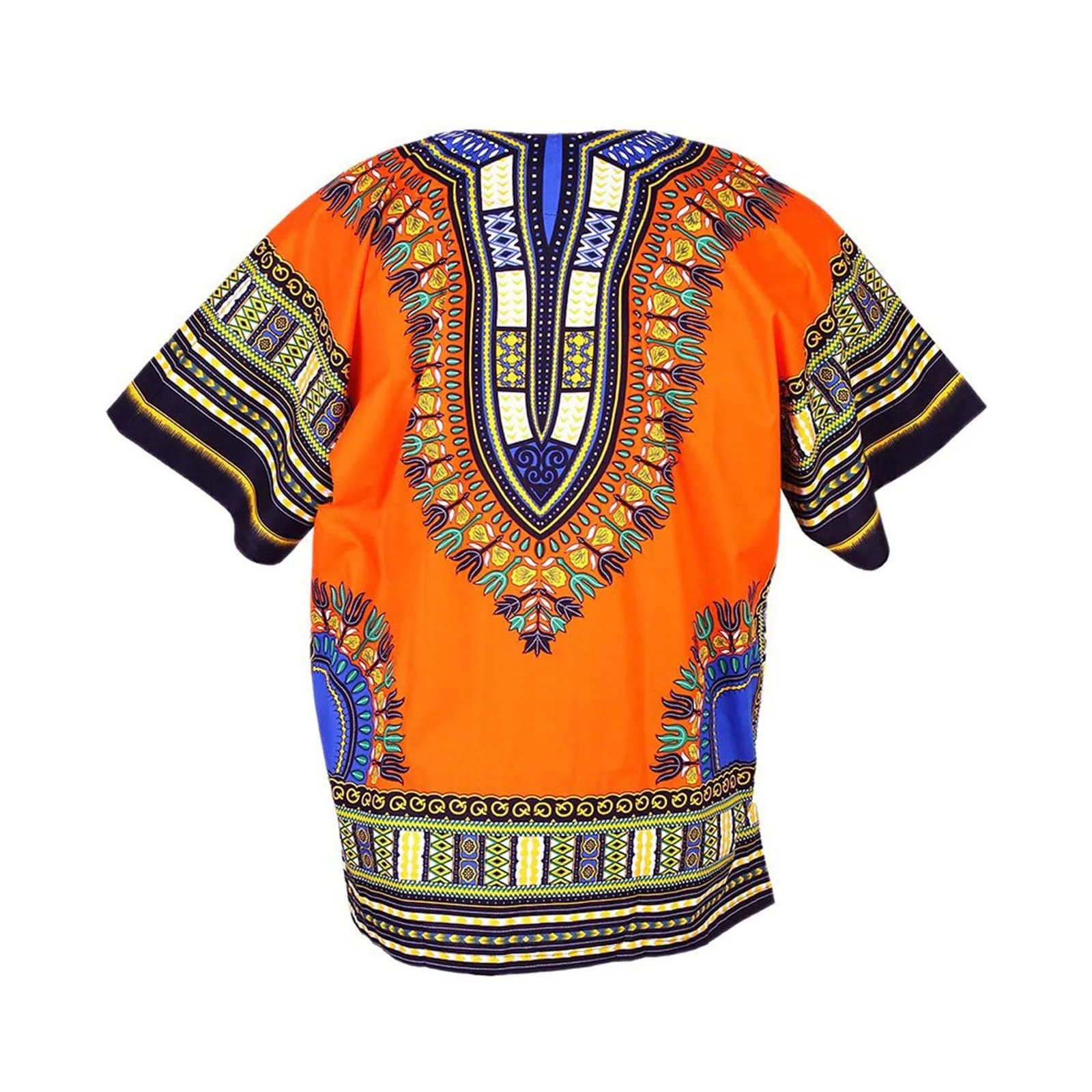 Mymyguoe Maglietta da uomo africana Dashiki Colorata Hippie Festival Abbigliamento Estivo Africa Style Dashiki Tee Shirt Stampa Floreale Camicia Tradizionale Africana Dashiki, Colore: arancione., M - immagine 6